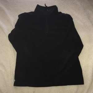 Black quarter- zip mock neck sweatshirt